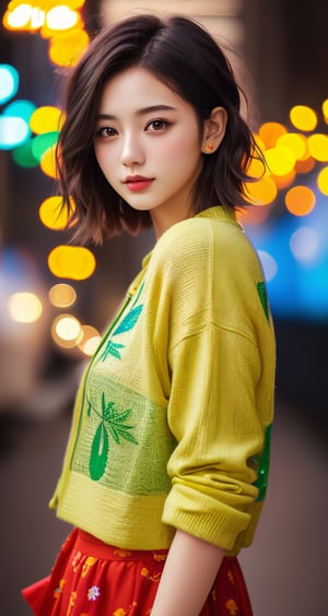 4k,best quality,masterpiece,20yo 1girl, 
 ((short hair with long locks:1.2)),  bokeh, stages, 
real person, color splash style photo,
,Colors,1 girl ,photorealistic