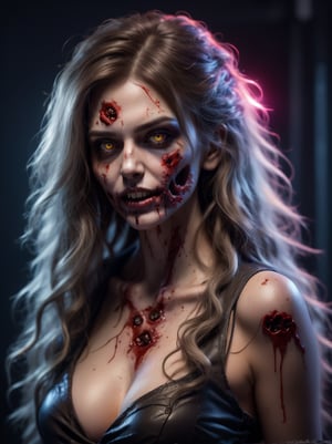 photo portrait
sexy zombie girl, the most beautiful long thick messy hair ,full body, neon studio, intense ring light, professional photograph of a stunning woman detailed, sharp focus, dramatic, award-winning, action lighting, octane render unreal engine,Masterpiece