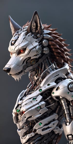 Visualize a cyborg robot warewolf 