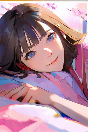 Girl,
(Masterpiece, best quality:1.4), realistic details, extremely details photo, HDR photo, unity, official art, ((anime style, 2.5D illustration)), warm light, sunbeam, dutch angle, (extremely details, high resolution:1.3), 
Medium close up, (focus face:1.2),
Nature lights, 
Black hair, (Pink kimono, sakura pattern),Japnaese ,Raye face

Detail background, pink and blue tone, sunset, fantasy sky, japanese street, sakura, 