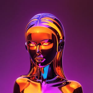 portrait of a mysterious girl saint, cinema 4d, gowing eyes, bored, punk fashion, boiling colors, dripping slime liquid lava, undersater, burning, cosmic, gamer, minimalist illustration, retro futuristic, inspired by Jamie Hewlett, glowing, black background,aw0k meltdown style