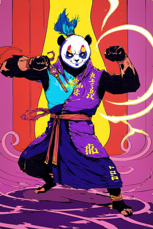 Anime Network, monk panda warrior, zen armour, fighting pose, , art by bakemono zukushi, art by J.C. Leyendecker . anime style, key visual, vibrant, studio anime, ,aw0k straightsylum