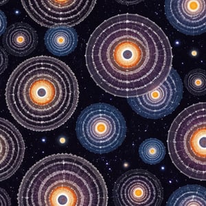 spiral multiverse, continuous spiral pattern, hundreds of skull design, space, stars, intricate, highly detailed, 8k, radiant, hypnotic