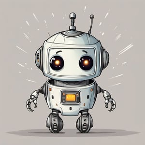 c0l0 style, a happy cute robot