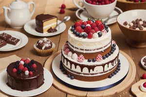 Cake and confectioneries with Filipino blend, Berries and Chocolates