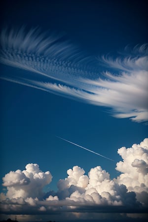 black sky, one white cloud, 