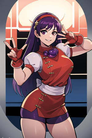 ((masterpiece,best quality)), absurdres,, Athena_Asamiya,solo, smiling, looking at viewer, cowboy shot,cinematic composition, dynamic pose,Athena_Asamiya