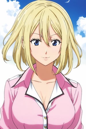 Elizabeth from Nanatsu no Taizai, the Seven Deadly Sins, white hair, pink shirt blouse