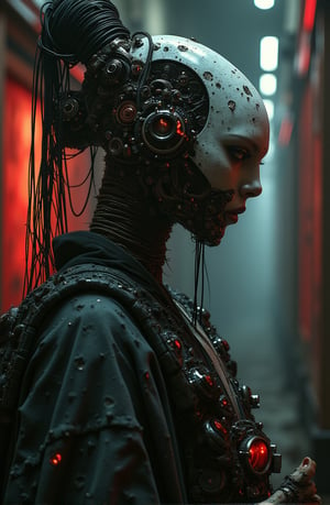  Full body shot, Cyberpunk, Gothic, Biomechanical geisha shaman woman, Holding a plasma gun, White porcelain skin texture, Japan native interior, Cyborg, Hologram reflections and holographic effect, Iron Venetian mask, abstract cubist, Perfect Composition, High Contrast, Atmospheric, Moody, Raw photo, realistic, cinematic lighting, soft shadows, sharp focus, fractal, colorful, depth of field, best quality, 16k resolution,
,ct-animepopstyle,anime,style of Mattias Adolfsson,ct-sensual