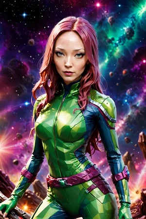 (Beautiful Pom Klementieff as Mantis at Guardians of the Galaxy ), (stance pose ready to fight with punch hands), perfect anatomy, (creative background, intricated background), dark and gothic theme, hyper-detailed, intricated, high_res, (intricated details:1.2),cyberpunk style, ,detailmaster2,photo r3al