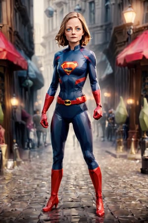 (Beautiful Jodie Foster as Elastigirl at movie), (stance pose ready to fight with punch hands), perfect anatomy, (creative background, intricated background), dark and gothic theme, hyper-detailed, intricated, high_res, (intricated details:1.2),cyberpunk style, ,detailmaster2,photo r3al