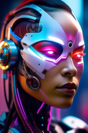 (masterpiece, best quality), vibrant, portrait, best quality, masterpiece, highres, an extremely delicate and beautiful,cyborg, cyborg style,, cyberpunk , full body 