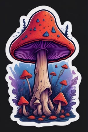 a sticker mystical mushroom,tshirt design