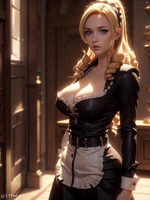solution epsilon,white background,ink,Ultra-detail,(highres:1.1),best quality,(masterpiece:1.3),cinematic lighting, sexy breasts, 3DMM, big breasts, full lenth body, sexy pussy, long legs, blonde hair, drill hair, blue eyes,
realistic, (masterpiece - 1.2),very sexy face and also a sexy  figure  pornstar  with big natural boobs and curvy ass ,8k,highly detailed,ultrarealistic,hyperrealistic,high quality render,high quality,highly detailed background, maid, maid dress, long skirt, 1 girl