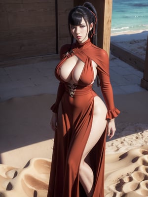 narberal gamma,beach background,ink,Ultra-detail,(highres:1.1),best quality,(masterpiece:1.3),cinematic lighting, sexy breasts, 3DMM, big breasts, full lenth body, sexy pussy, long legs, black hair, long_ponytail, black eyes,
realistic, (masterpiece - 1.2),very sexy face and also a sexy  figure  pornstar  with big natural boobs and curvy ass ,8k,highly detailed,ultrarealistic,hyperrealistic,high quality render,high quality,highly detailed background,frilled dress, long skirt, 1 girl,solo, realhands