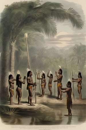 Amazonian Indians Worshiping the Sun God 1860