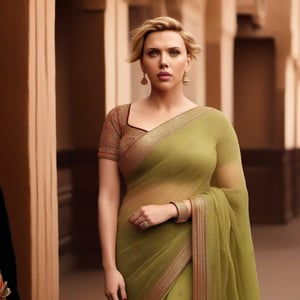 scarlett johansson in saree look