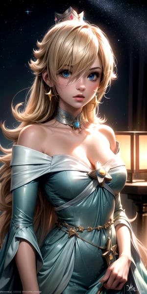 (4k), (masterpiece), (best quality), (realistic), (sharp focus), (cinematic lighting), (extremely detailed), (epic), 

girl, ,Princess Rosalina,  starry sky 