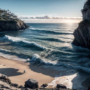 El mar es un vasto y misterioso océano que cubre la mayor parte de la superficie de la Tierra. Es un reino de inmensidad y diversidad, lleno de vida y belleza, pero también de peligro y misterio.Imagina un horizonte interminable donde el cielo se encuentra con el mar en un abrazo eterno. Las aguas se extienden hasta donde alcanza la vista, cambiando de tonalidades desde el azul profundo hasta el turquesa brillante cerca de la costa. Las olas rompen en la orilla con un sonido reconfortante, llevando consigo el aroma fresco y salado del océano.

