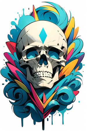 skull, abstract, highly detailed, surreal, vibrant colors, geometric patterns, mystical, ethereal
,WtrClr,SmpSk