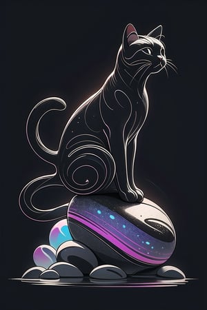 cat, rock, neon, abstract, psychedelic, surreal elements, black background
,SmpSk,Slhtte