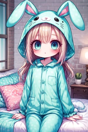 girl, pajama, bunny