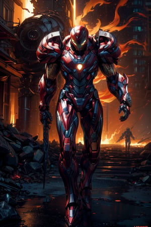 Realistic, (masterpiece1.2), (Ultra HDR quality),
Urban mayhem unfolds as Venom with Iron Man Armor from opposing factions collide in a cityscape ablaze. The artwork portrays the battle with a "dynamic" style, emphasizing the kinetic energy of the venom mecha movements. The mood is a mix of danger and determination, reflecting the gravity of the situation. Illuminated by the glow of explosions, the lighting style casts an intense, fiery ambiance. This illustration is drawn in the style of Yoshiyuki Sadamoto.

high detailed Black full body armor and White parts detail, detail hitech armour, deadly look, cybernetic,perfect solid eyes, Mecha, proporsional body,