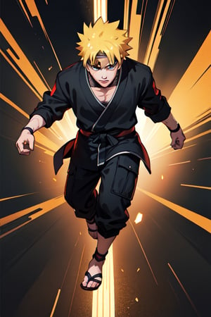 masterpiece, best quality, illustration, full body image, (dynamic lighting:1.2), cinematic lighting, delicate facial features, Naruto uzumaki 