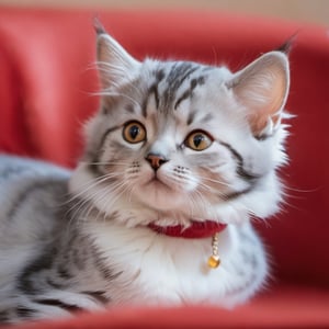 Xxmix_Catecat, three Egyptian Mau, 
 playing, red theme