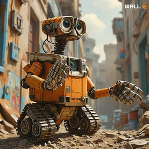 wall e, holding a TYGER