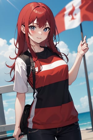 Red haired girl and Perú flag