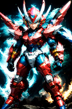 Megaman X with dragon armor, armor color should be crimson red, with black highlights
BREAK
(Full_body) (height of 1.90 meters)
(beautiful_hands: 1.5), (beautiful_feets: 1.5), (pretty fingers:1.5)
BREAK
Zoom: 1.2x, Focal length: 85mm
