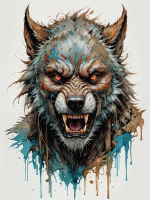 fierce werewolf, art by Carne Griffiths
