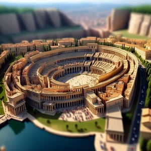 Tilt-shift photography, the Roman Empire, masterpiece, best quality, extremely detailed, 8k