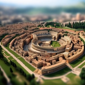 Tilt-shift photography, the Roman Empire, masterpiece, best quality, extremely detailed, 8k