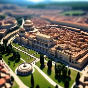 Tilt-shift photography, the Roman Empire, masterpiece, best quality, extremely detailed, 8k