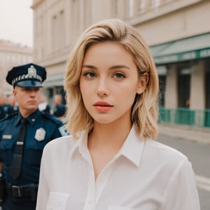 xxmix_girl,best quality,masterpiece,highres1girl,Photograph,high resolution,8k,girl,blonde, Emerald background,,nudexxmix girl woman,Lady police quiting her job in center surrounded by more police officers quitting their jobs,Lady police ,Movie Still,Film Still, perfect eyes, perfect face, perfect picture, perfect lighting, completely perfect picture