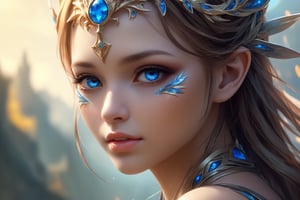 Close-up face, beautiful girl, fantasy, 