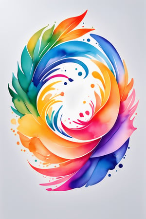coloring graphic logo illustration of 3 6 9 pattern, vector, abstract watercolour design, intricate detail, bright color, solid white background, made with adobe illustrator, in the style of Studio Gibli, nature, splashing,3d style