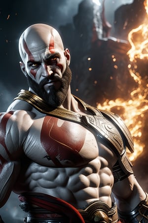 Kratos from God of War (2018) as a cyborg :: Cyberpunk Adam Smasher, volumetric fog, perfect composition, insanely detailed, 4k, HDR