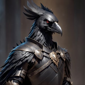 crow man, ravenlord, with armor, full body, action_pose