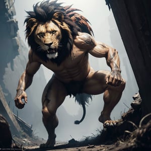 character,character_name Manticore, 1 character animal,mythological,mythology,logo_design,a Manticore (1 manticore,lion head,lion body,scorpion tail stinger),lion roar,Lion_roar,front view,shot from the front, look ahead,hyper realistic,super high definition, high detailed hands,high_resolution,high quality, red_filter,red colorized,(vibrant,photo realistic,realistic,dramatic, dark,sharp focus,8k), (weathered greasy dirty damaged old worn technician worker outfit:1.1), (intricate:1.1), (highly detailed:1.1), digital painting, octane render, (loish:0.23), (global illumination, studio light, volumetric light),high_res,high_resolution,highres,cibertribal,valkyrie style