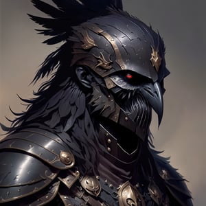 crow man, ravenlord, with armor