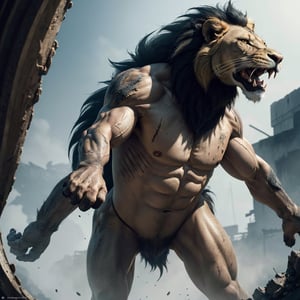 character,character_name Manticore, 1 character animal,mythological,mythology,logo_design,a Manticore (1 manticore,lion head,lion body,scorpion tail stinger),lion roar,Lion_roar,front view,shot from the front, look ahead,hyper realistic, front_view,super high definition, high detailed hands,high_resolution,high quality, red_filter,red colorized,(vibrant,photo realistic,realistic,dramatic, dark,sharp focus,8k), (weathered greasy dirty damaged old worn technician worker outfit:1.1), (intricate:1.1), (highly detailed:1.1), digital painting, octane render, (loish:0.23), (global illumination, studio light, volumetric light),high_res,high_resolution,highres,cibertribal,valkyrie style