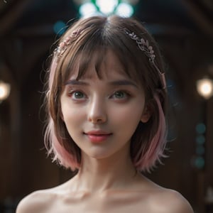 A girl with short brown hair, bangs that do not cover her eyes, naked, without any clothes, double eyelids, and regular facial features.

Firm breasts, no accessory breasts, raised pink nipples, clear private parts, pink labia minora, no bra, no underwear, clear skin, clear background, high quality, ultra high definition, shooting
Beautiful girl, detailed hair, beautiful face, super detailed eyes
Masterpiece, best quality, practical, good features, charming, 18 years old, (full body), soft lips, (beautiful eyes: 1.2),
Blush, ashamed, (smile: 1.1), dark blue-green eyes, bangs

4k, photo, Canon 5d4, focal length 50mm, photography aperture 22, no shake, the details of each picture are exquisite and clear, and the details of the picture are clear.
