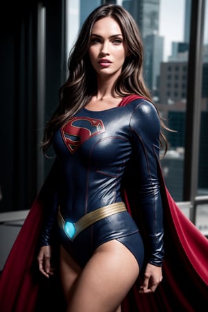 supergirl, costume, hero, skirt, cape red, hyper sensual, (RAW Photo, cg unity, photography, ultra realistic details, sharp focus, detailed skin,4k, high-res, masterpiece, best quality:1.1), (realistic, photo-realistic:1.37) (8k,4k, UHD, high resolution, professional, cinematic, movie, dramatic, noise), (detailed background:1.25), bokeh anamorphic depth of field blur background, megan fox