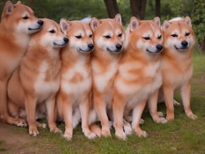 "A realistic image of" a group of (shiba-inu:1.35), in the woods, Cheems, meme-dog,
"shoot by Fujifilm XT3, 85mm f2.0"