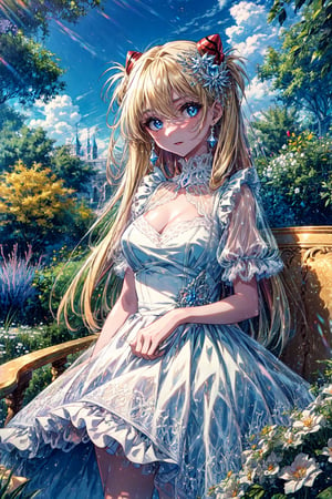 (masterpiece, best quality, detailed), 1girl,souryuu asuka langley,solo, a fancy frilly dress. She is likely to be found in a grand ballroom or a luxurious garden party, surrounded by other aristocrats. Her dress is of the finest quality, with frills and lace adorning every inch. She exudes an air of elegance and refinement, with a regal bearing that hints at her privileged upbringing. Despite her privileged position, there is a hint of playfulness in her demeanor, and a sparkle in her eyes that suggests she is not entirely bound by the strict conventions of her social class.