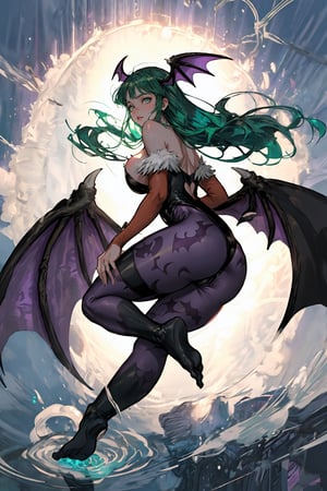 CamelliaMix_V3masterpiece,  best quality,  , 1girl,  morrigan aensland,  print legwear,  head wings,  solo,  long hair,  bat print,  ass,  breasts,  wings,  animal print,  green hair,  leotard,  feet,  large breasts,  soles,  pantyhose,  demon girl,  bat wings,  no shoes,  bangs,  black leotard,  bare shoulders,  purple wings,  on side,  yellow eyes,  purple pantyhose,  toes,  looking back,  full body,  bat (animal),  thighs,  low wings,  sideboob,  from behind,  lips,  lying,  blunt bangs,  looking at viewer,  very long hair,  thighhighs,  thick thighs,  outdoors,  parted lips,  green eyes,  water,  fur trim,  strapless,  nose, FFIXBG, , , , , , , , , 
Negative prompt: (worst quality:1.4),  (low quality:1.4),  lowres,  bad anatomy,  bad hands,  text,  error,  missing fingers,  extra digit,  fewer digits,  cropped,  worst quality,  low quality,  normal quality,  jpeg artifacts,  signature,  watermark,  username,  blurry,  details-of-mechanical-arms,  bad face,  bad ears,  bad hands,  bad eyes,  bad legs,  no marks,  pimples,  birthmarks,  moles on the text, username, logo, (low quality,  worst quality:1.4),  (bad anatomy),  (inaccurate limb:1.2),  bad composition,  inaccurate eyes,  extra digit,  fewer digits,  (extra arms:1.2)
face,  warts,  wrinkles,  dark circles,  crooked,  drooping,  blurred,  badly done,  distant,  one-eyed,  dilated diffuse,  lacking,  diminished
Steps: 30, Sampler: DPM++ 2M Karras, CFG scale: 8.0, Seed: 1370729140, Size: 768x512, Model: FFIX-10: dd4bfc4e4c95", Version: v1.6.0.8-v3-2-g9930b53, TaskID: 641607172735745278