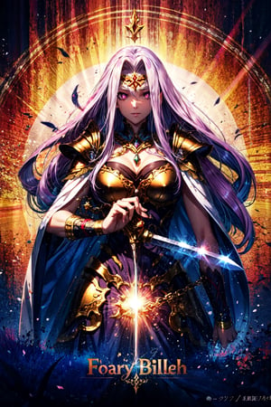  gorgon \(fate\), slit pupils, looking at viewer, hair flowing over, huge breasts, a woman with a sword in her hand, dark phantasy, wallpaper for monitor, royal bird, loundraw, glorious long purple hair, wearing bullet-riddled armor, masked female violinists, no watermark signature, pharaoh, brawl, illustration - n 9, clear image, gwyn,Circle